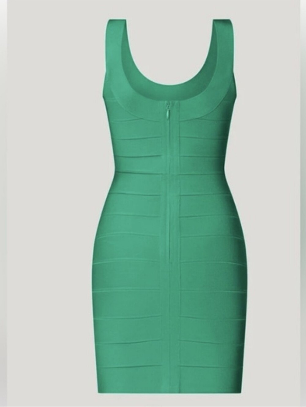 Herve Leger Green Textured Bandage Mini Dress. Size L - Picture 13 of 14